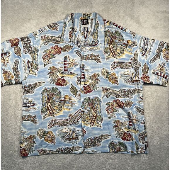 Vintage Giant Jimmy Buffet Salty Piece of Land Tour 2005 Hawaiian Shirt Mens 2XL - Picture 1 of 9